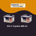 Kit Potes Herméticos Transparentes com Trava